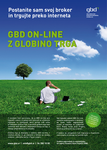Oglas za storitev GBD-online